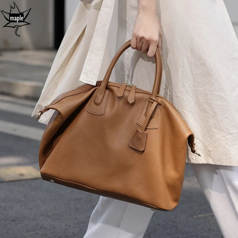 Luxury Cowhide Leather Tote Bag – Handbag for Women