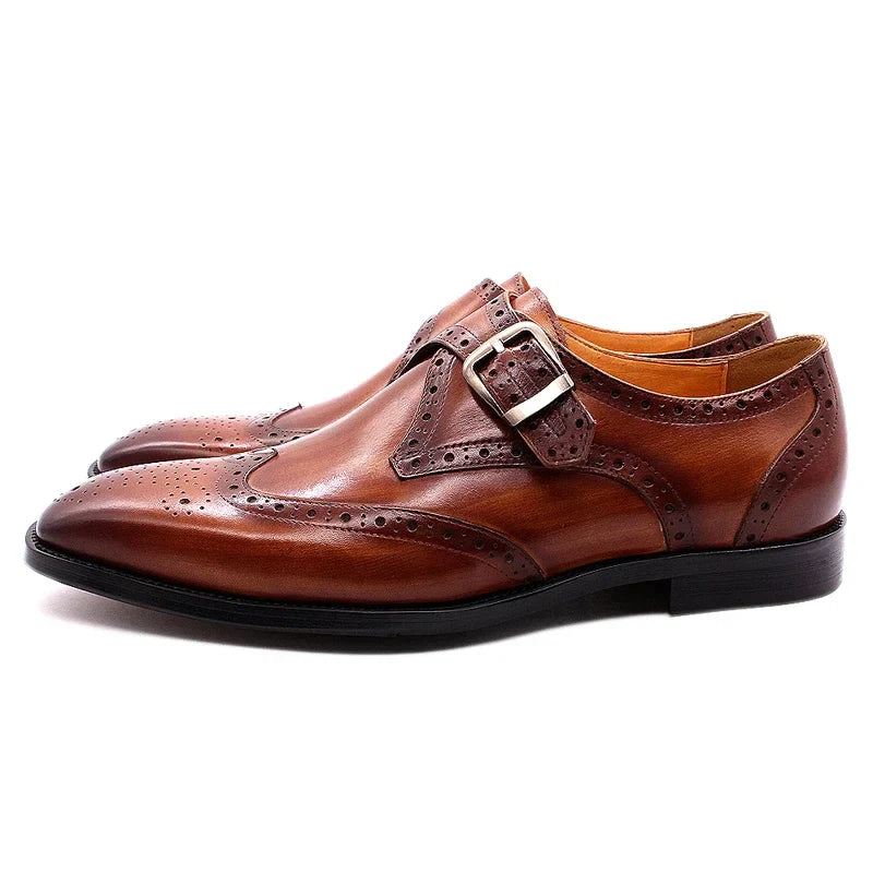Luxury Men’s Monk Strap Oxfords – Italian