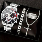 Men's 4-Piece Gold Jewelry Set – Roman Watch