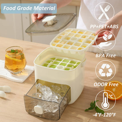 Grid Reusable Ice Cube Tray with Storage