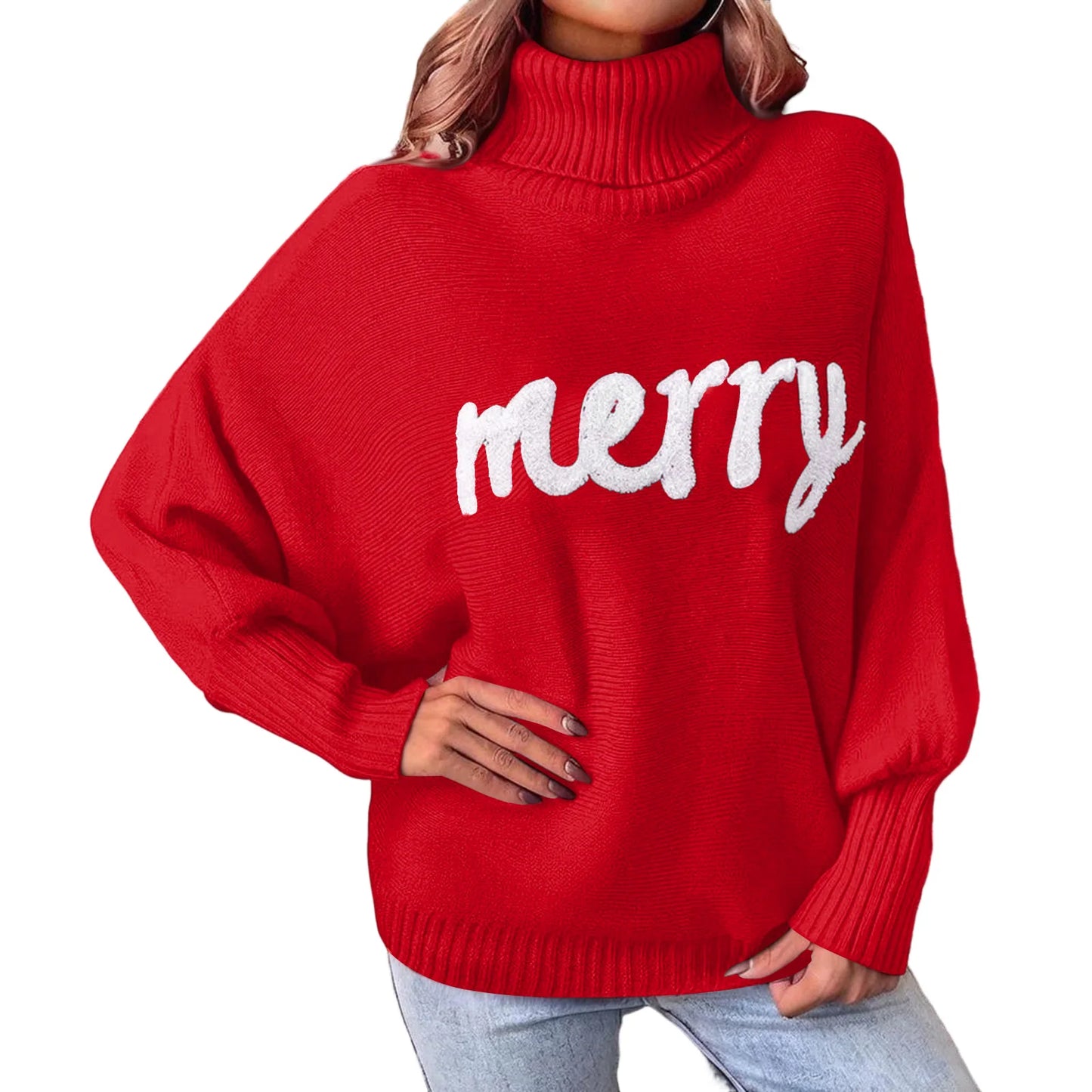 Women’s Christmas Turtleneck Knit Sweater
