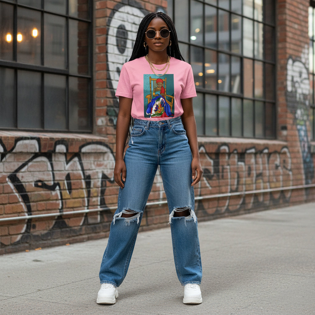 Haiti Flag Day Proud Woman Ayiti Girl Graphic Tee