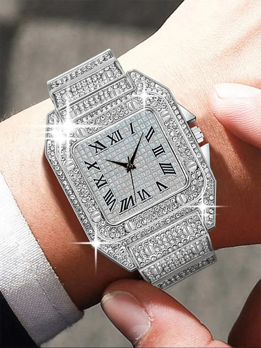 Men's Elegance Black Diamond Quartz Watch