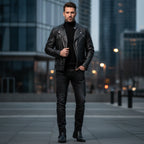 Urban Rider Leather Jacket - Slim Fit Anti-Wind Coat