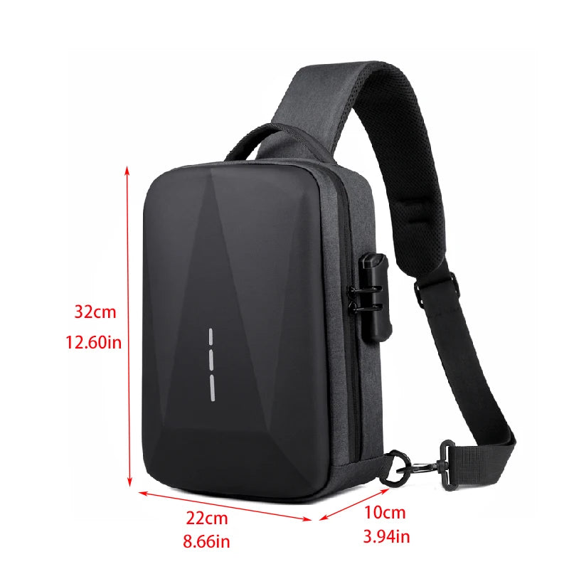 Anti-Theft Crossbody Chest Pack with USB Charging Port – Fashion Business Travel Shoulder Bag