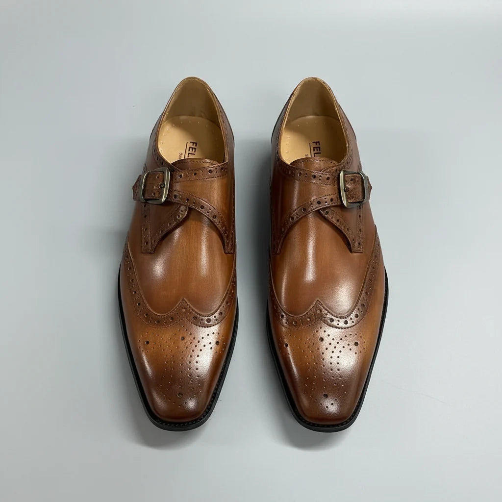 Luxury Men’s Monk Strap Oxfords – Italian