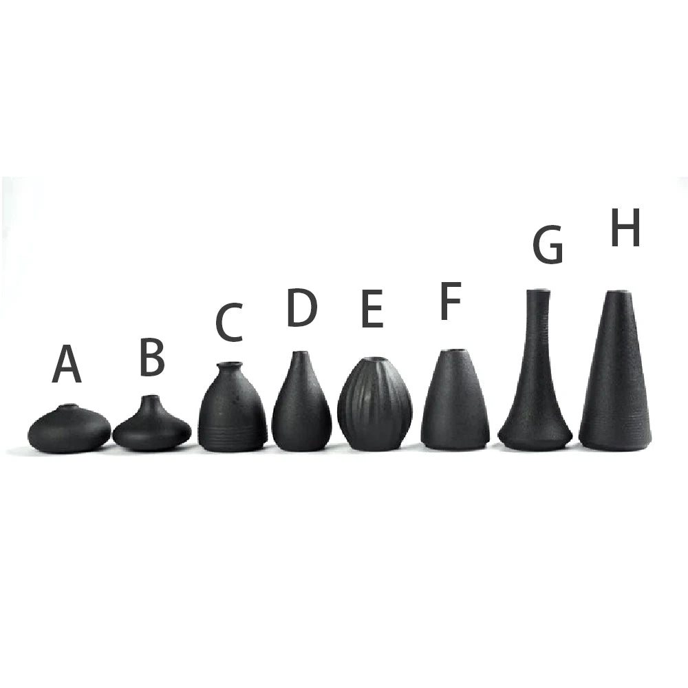 Minimalist Black Ceramic Vase