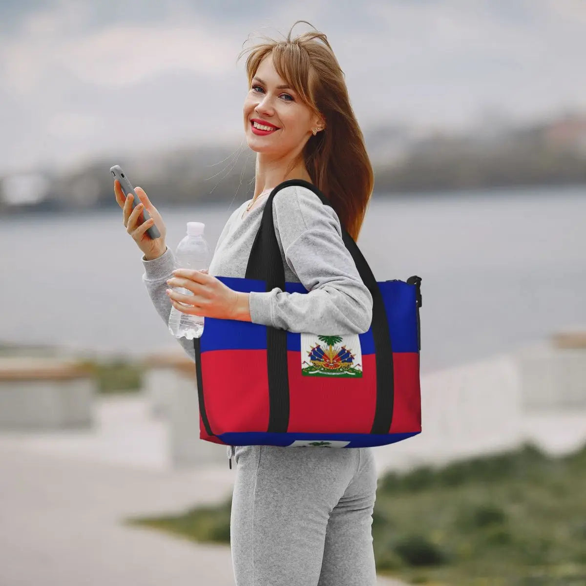 Haiti Flag Large Capacity Travel Tote