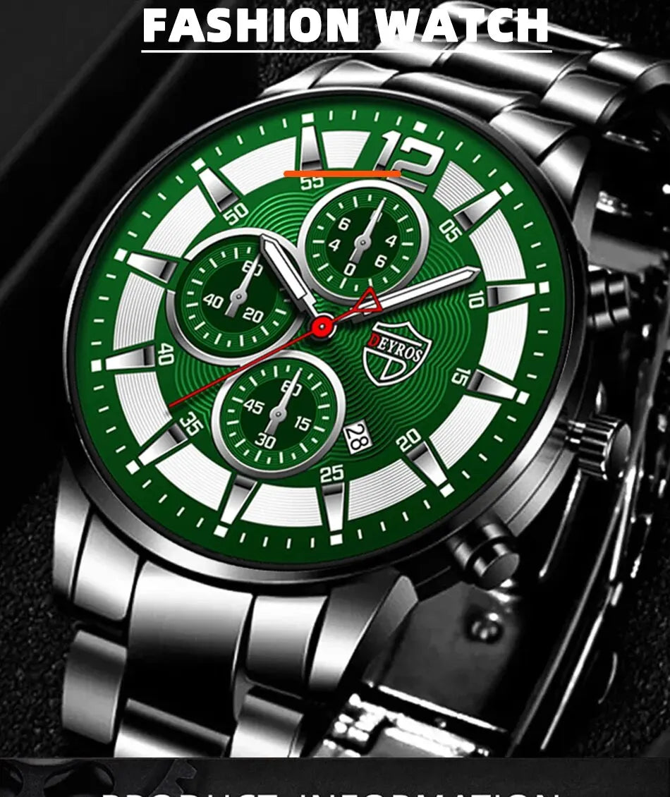 Deyros Stainless Steel Quartz Watch – Business