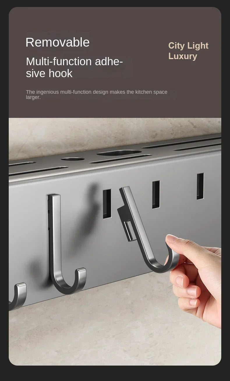 Wall-Mounted Kitchen Organizer Rack