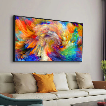 Grey and Yellow Abstract Cloud Oil Painting