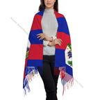 Haiti Flag Winter Tassel Scarf