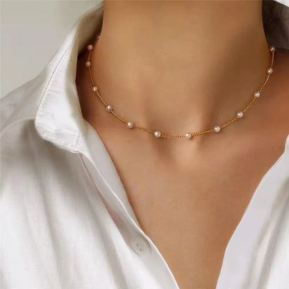 Piece Pearl & Heart Pendant Necklace Set