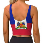 Women’s Sexy Sports Vest – Haitian Flag Crop Top
