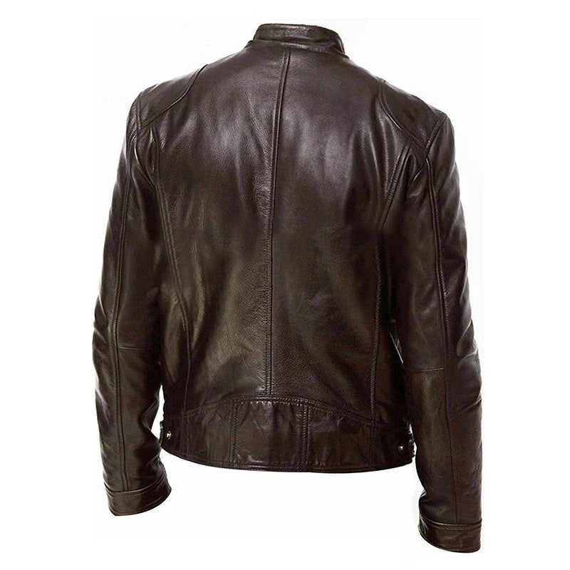 Urban Rider Leather Jacket - Slim Fit Anti-Wind Coat