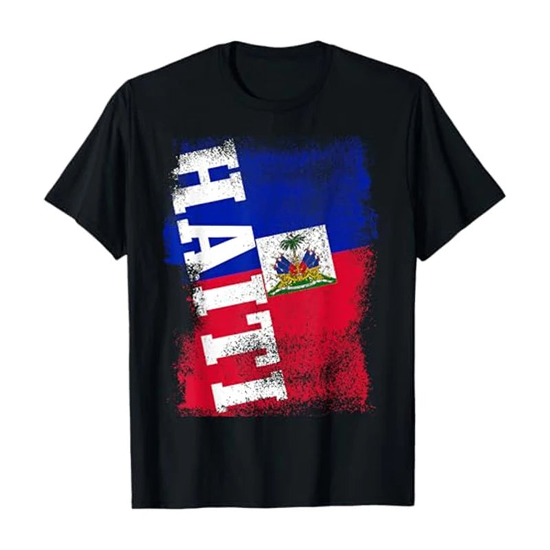 Haiti Flag Sports Casual T-Shirt