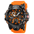Men’s Dual Time Sport Watch – 50m Waterproof, Shock Resistant Digital Watch