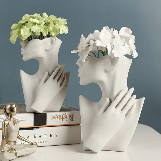 Nordic Style Ceramic Woman Body Vase