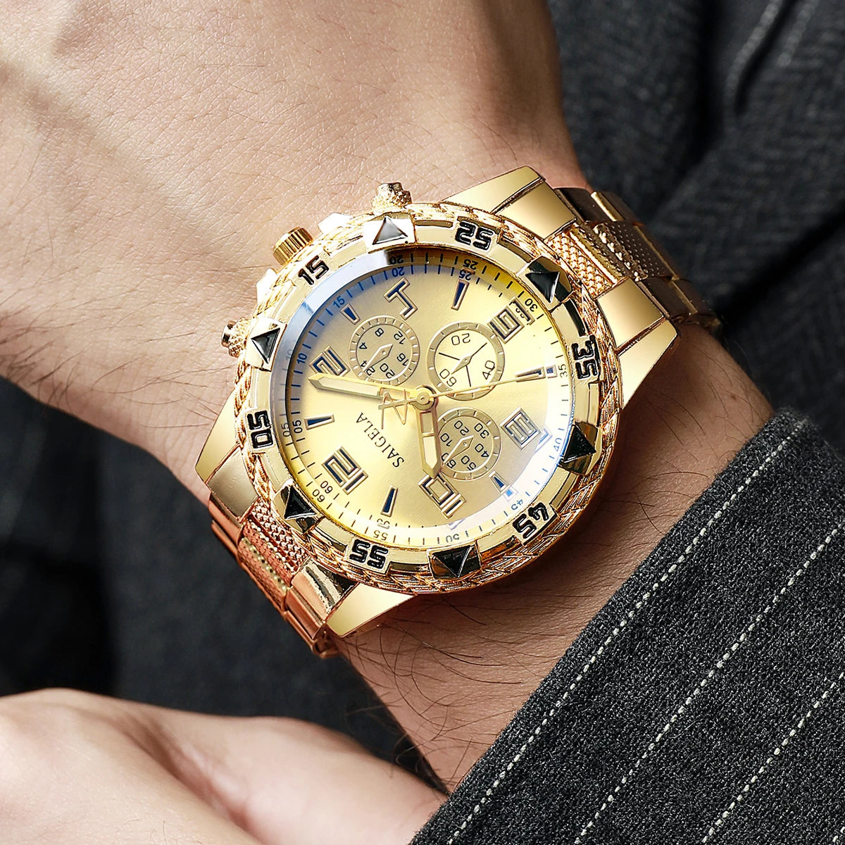 2-Piece Men's Quartz Watch Set – Arabic Dial, , Business & Fashion Style (No Box)