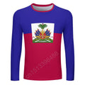 Haiti Flag 3D Print Long Sleeve T-Shirt – Unisex Casual