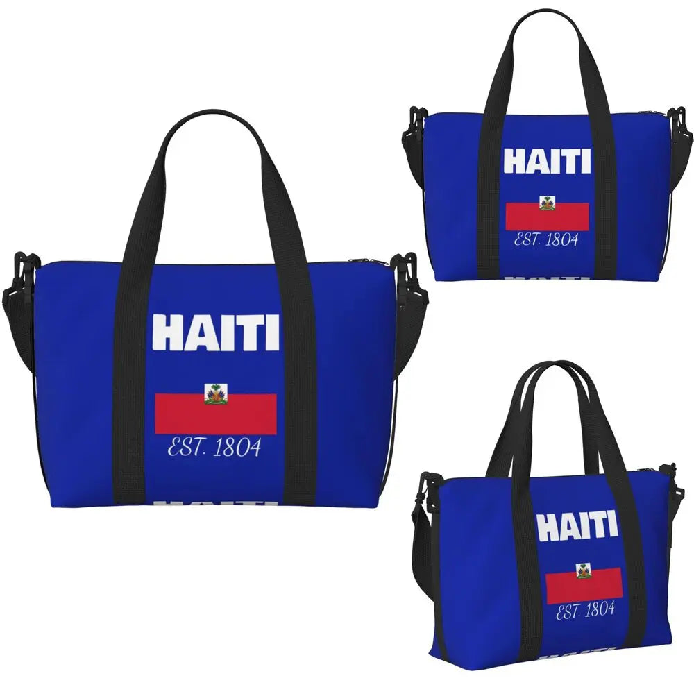 Haiti Flag Large Capacity Travel Tote