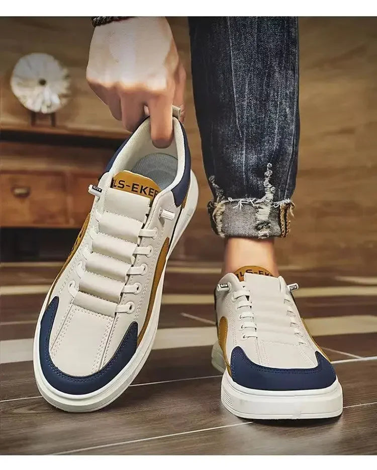 Men’s Leather Low-Top Casual Sneakers –