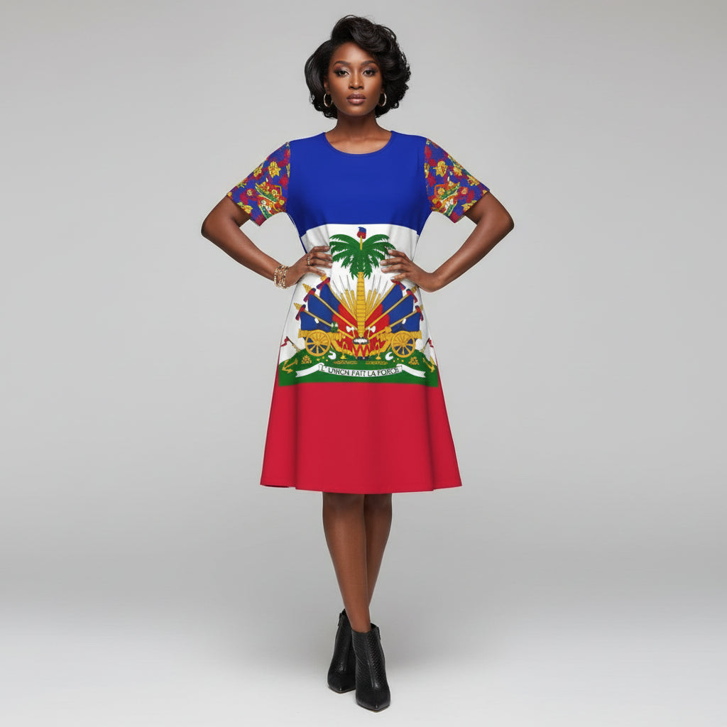 Summer Women Nightgown Flag Of Haiti