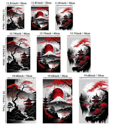 Black & Red Vintage Ink Art Posters for Living Room Decor