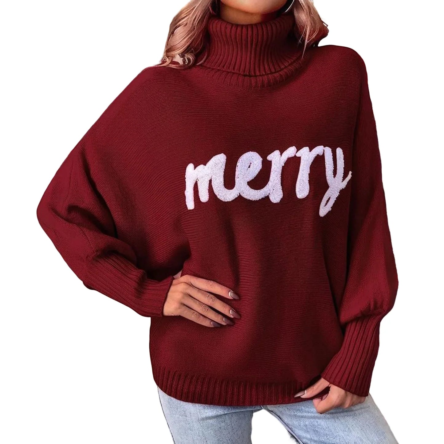 Women’s Christmas Turtleneck Knit Sweater