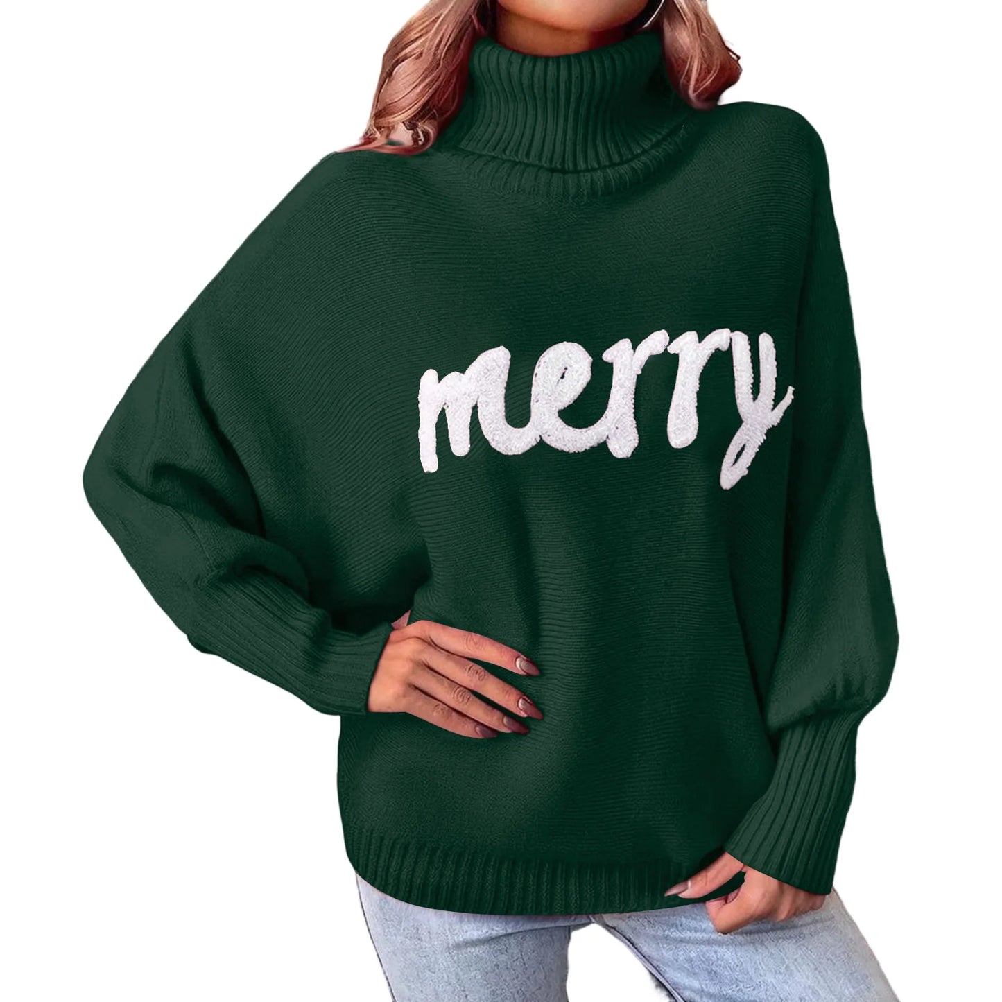 Women’s Christmas Turtleneck Knit Sweater