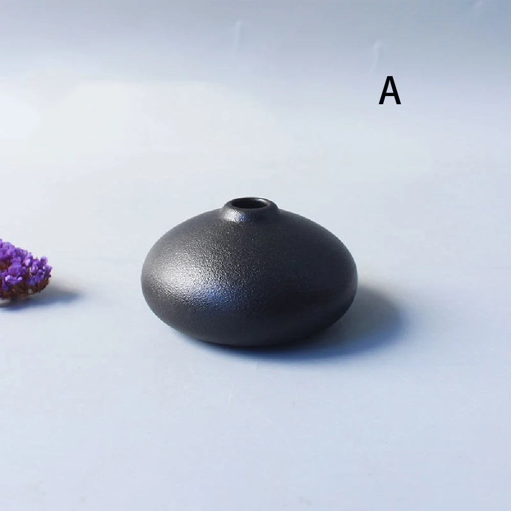 Minimalist Black Ceramic Vase