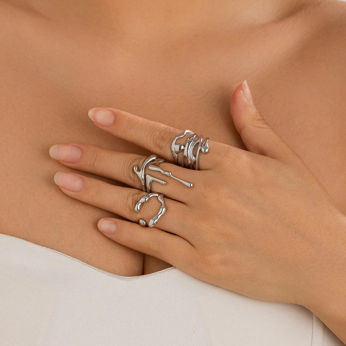 Gold Punk Ring Set for Men & Women