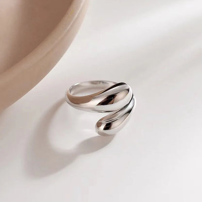 Gold Color Stainless Steel Double Ball Open Ring