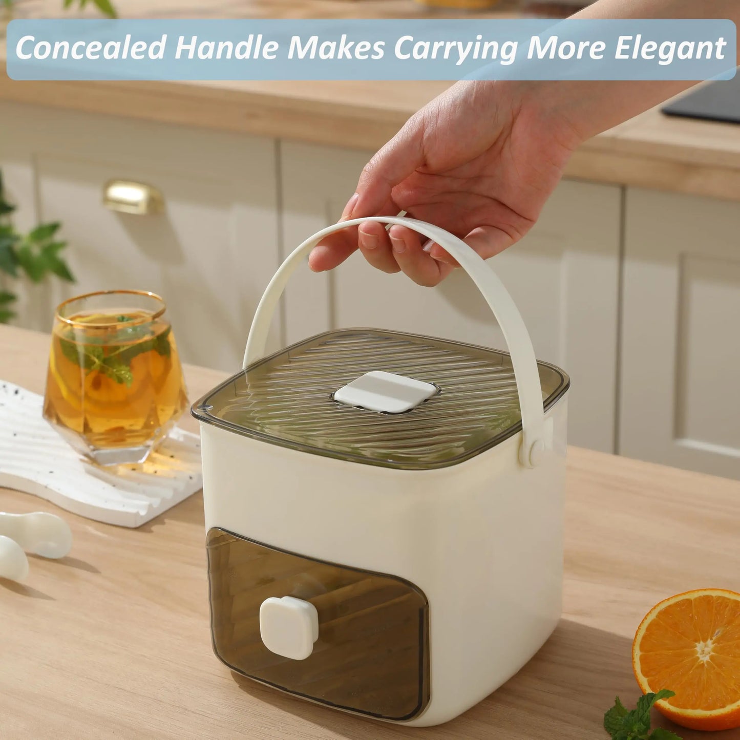 Grid Reusable Ice Cube Tray with Storage