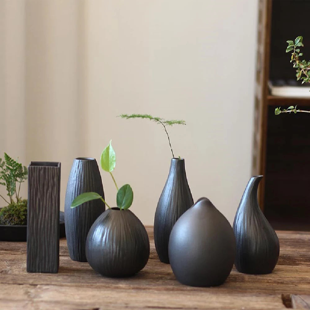 Simple Ceramic Hydroponic Vase – Small Decorative Plant Pot for Living Room & Dining Table