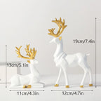 NORTHEUINS Golden Couple Deer Figurine