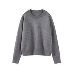 Classic Knit Pullover - Solid Round Neck Sweater
