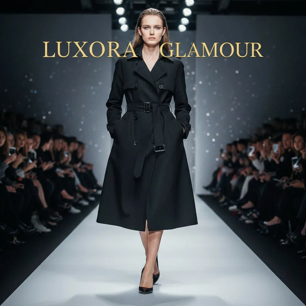 British Elegance Trench Coat - Double-Breasted Windbreaker