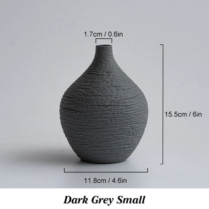 Nordic Ceramic Vase – Simple Narrow-Mouth Flower Pot for Home, Office & Living Room Decor