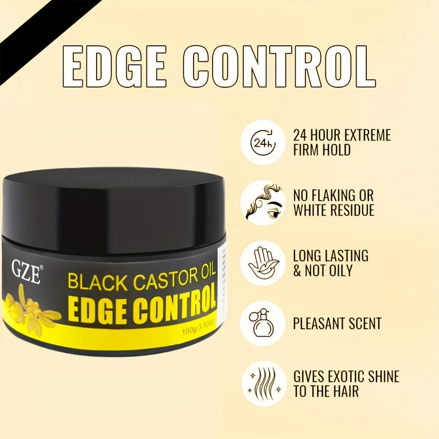 GZE African Black Castor Oil Extra Hold Gel – Frizz Control for Braids