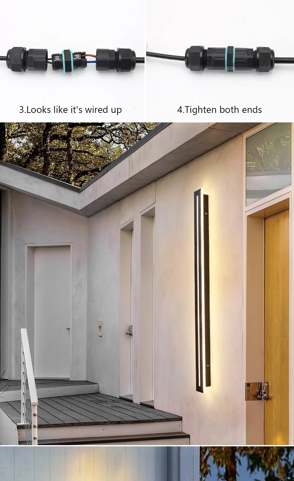 Waterproof IP65 LED Long Wall Sconce Lamp – Outdoor Garden Light