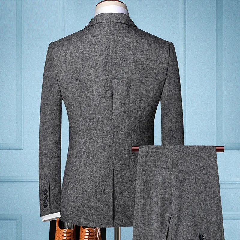 Men’s Elegant 3-Piece Suit – Blazer, Vest & Pants