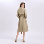 British Elegance Trench Coat - Double-Breasted Windbreaker