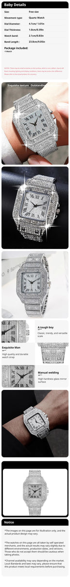 Men's Elegance Black Diamond Quartz Watch