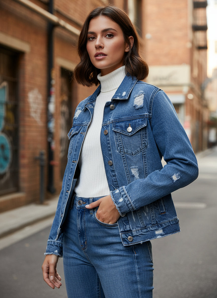 Classic Blue Denim Jacket | Street-Style Essential