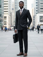Elegant Men’s 2-Piece Suit – Slim Fit, Double-Breasted Style
