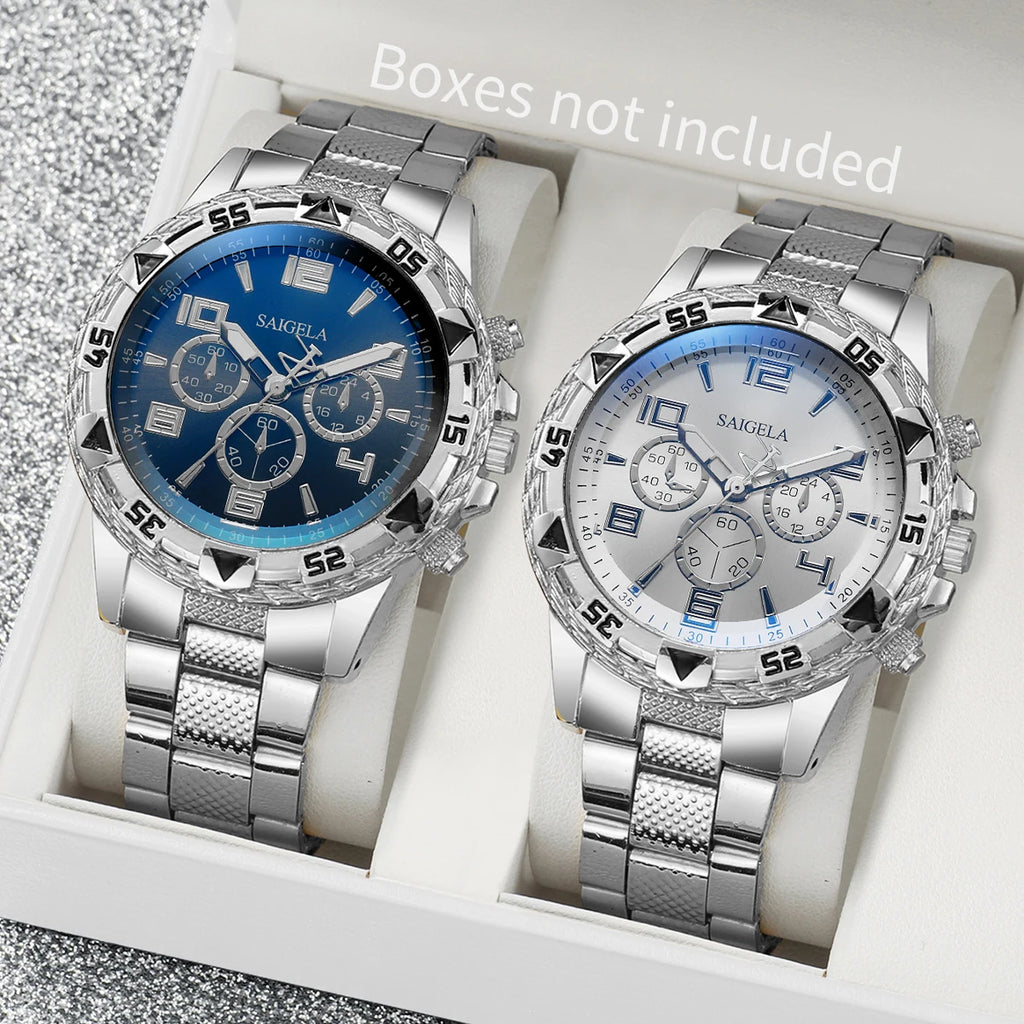 2-Piece Men's Quartz Watch Set – Arabic Dial, , Business & Fashion Style (No Box)