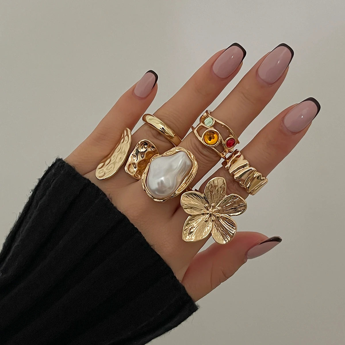 Elegant Baroque Imitation Pearl Open Ring Jewelry