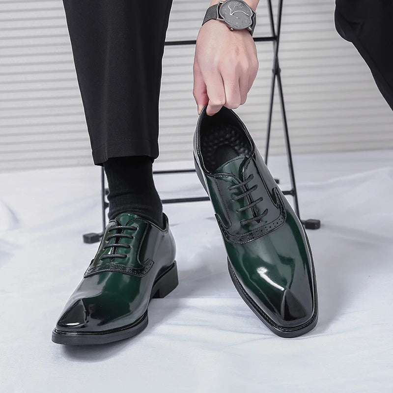 Men's Shiny Emerald Dress Shoes