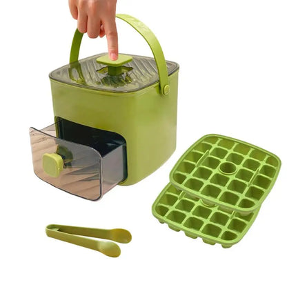 Grid Reusable Ice Cube Tray with Storage